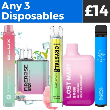 Any 3 Disposables for £14 Royal Vapes