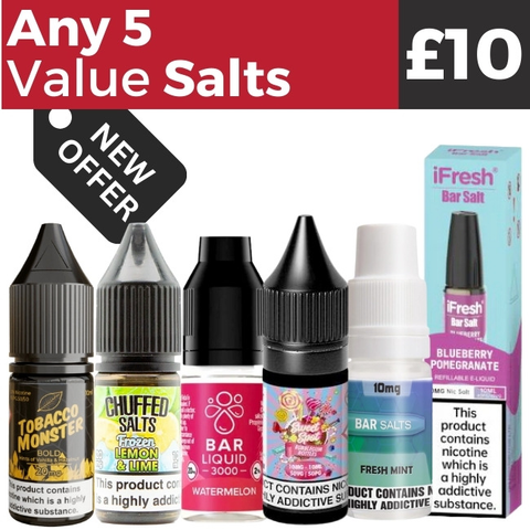 Any 5 for £10 | Value Nic Salts Royal Vapes