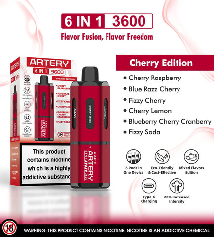 Cherry Edition (Multi Flavour) 6-in-1 Disposable