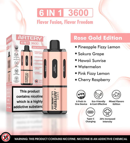 Rose Gold Edition (Multi Flavour) 6-in-1 Disposable