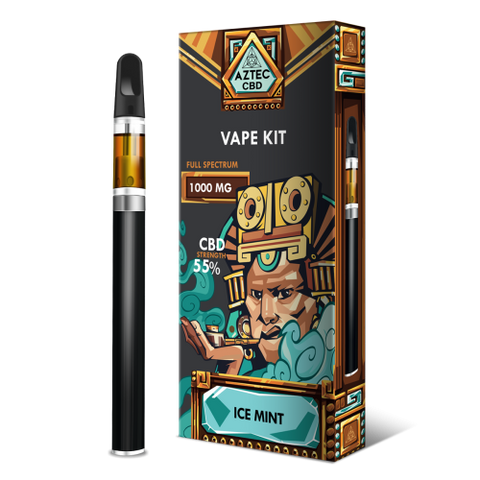 Ice Mint CBD 1000mg Cartridge + Battery Vape Kit