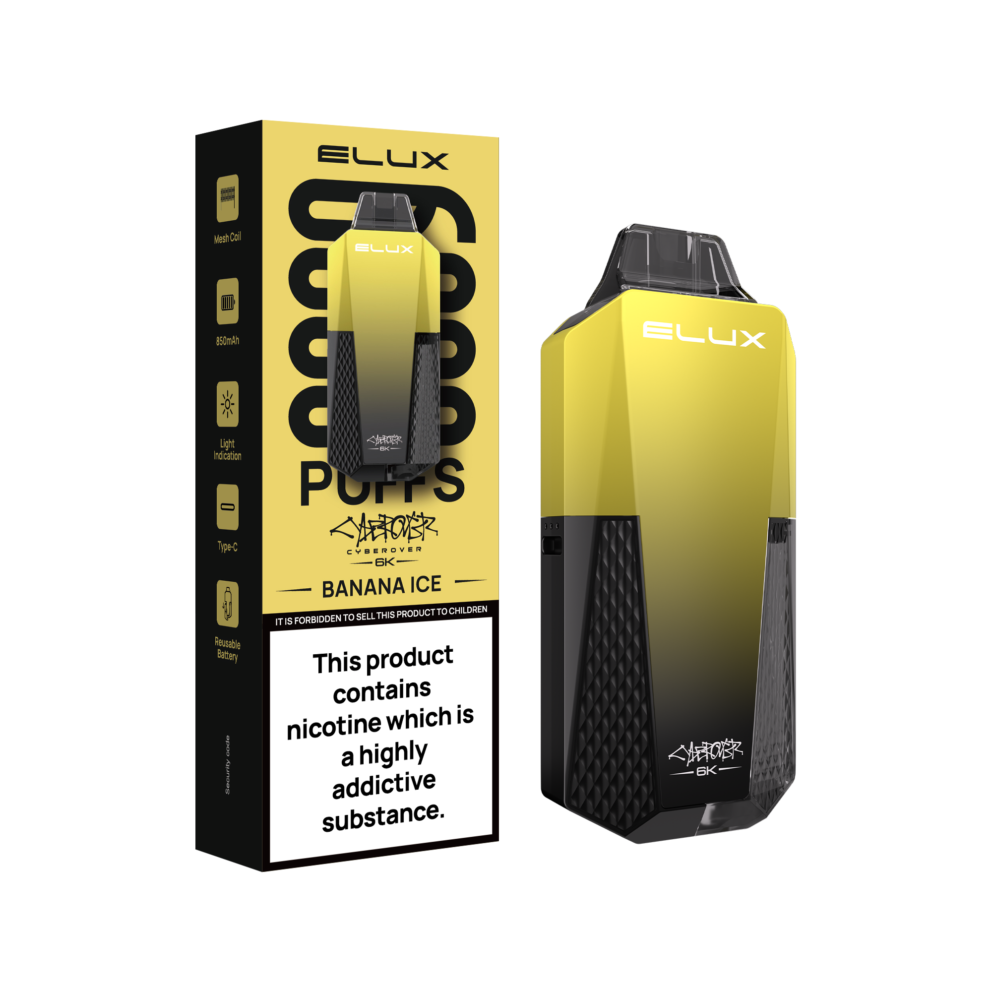 Elux Cyberover 6K Banana Ice 6000 Disposable Vape – Royal Vapes