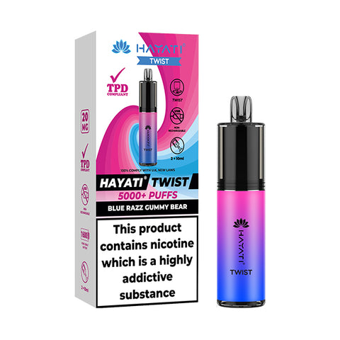 Hayati Twist 5000 Blue Razz Gummy Bear Disposable Vape