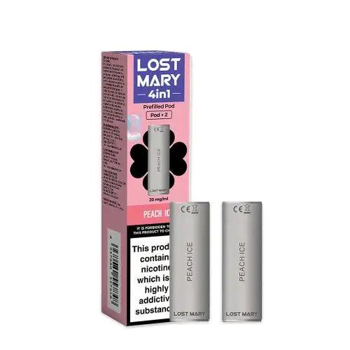 Lost Mary 4 in 1 Peach Ice Prefilled Pods (2 Pack) – Royal Vapes