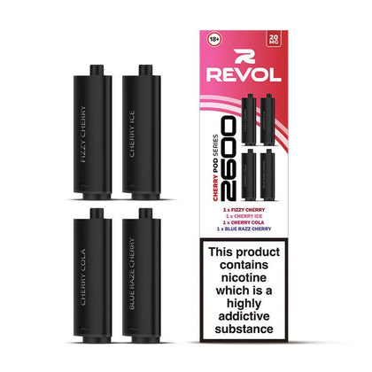 Revol 2600 Cherry Series (Multi Flavour) 2600 Prefilled Pods (4 Pack)