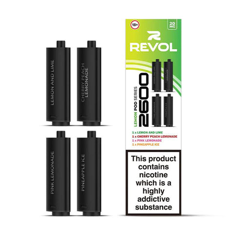 Revol 2600 Lemon Series (Multi Flavour) 2600 Prefilled Pods (4 Pack)
