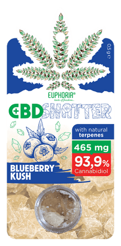 Euphoria Blueberry Kush CBD Shatter 465mg (93.9%) 0.5g