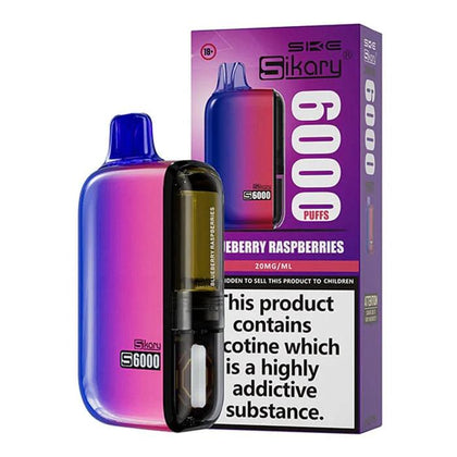 Sikary S6000 Blueberry Raspberries 6000 Disposable Vape 20mg