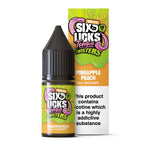 Six Licks Tongue Twisters Pineapple Peach Nic Salt 10ml 10mg