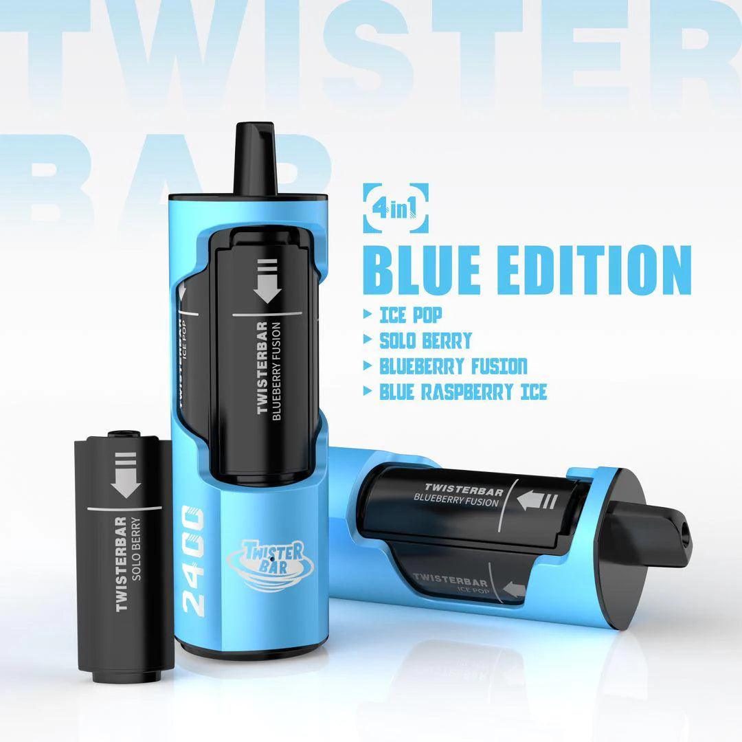 Twister Bar 2400 Blue Edition (4-in-1) 2400 Disposable Vape – Royal Vapes